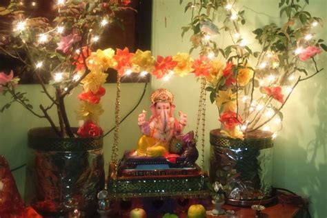 Ganesh Chaturthi Decoration Ideas Ganesh Pooja Decor Ganpati Pooja