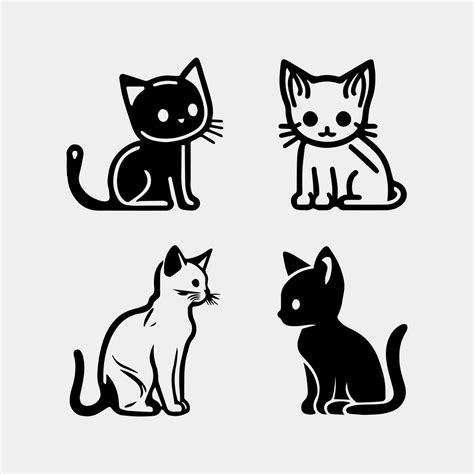 Set Of Cute Little Cats Isolated 23630875 Vector Art At Vecteezy