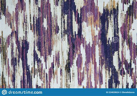 Abstract Fabric Pattern With Embroidery On Gray And Whitepurple Fabric