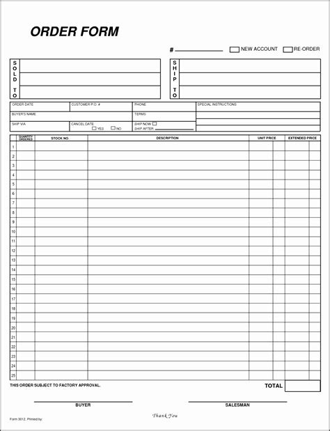 customer order form template  sampletemplatess