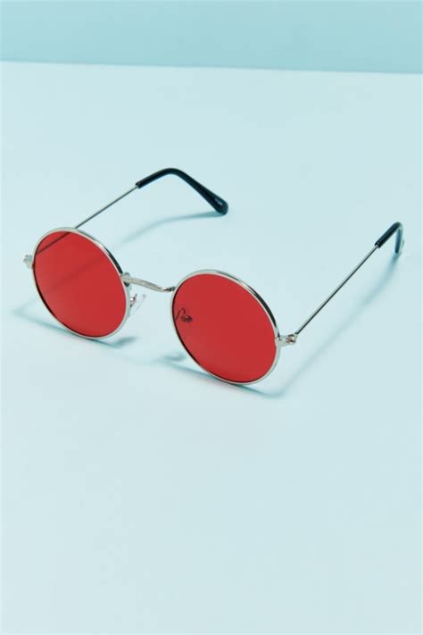 Red Retro Round Sunglasses Earthbound Trading Co