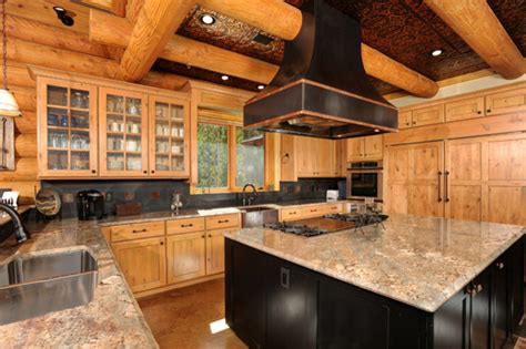 Rustic Kitchen With Classic Tin Ceiling Rustic Kitchen