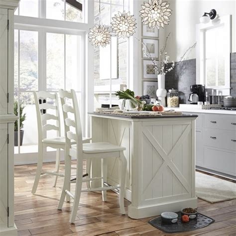 Here, the white island offers a clean and subtle departure from wood. Seaside Lodge Kitchen Island & Stools Set - White - Home Styles : Target