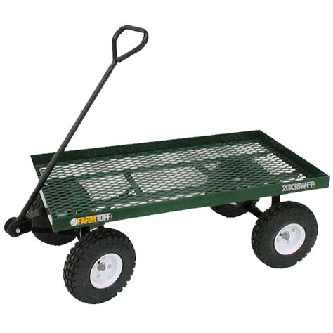 Msi20x38wff Millside Metal Deck Garden Wagon With Flat Free Tires Green