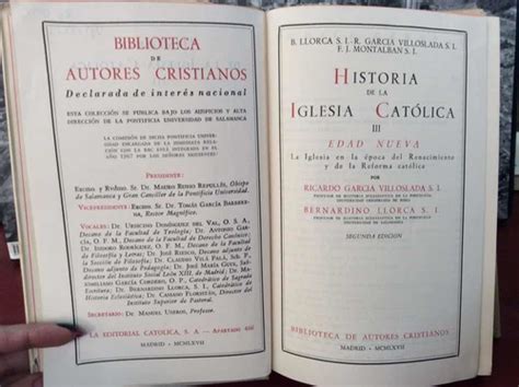 Historia De La Iglesia Católica 3 1303 A 1648 Llorca Bac MercadoLibre