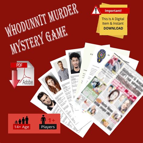 Printable Unsolved Case Files Cold Case Murder Mystery Game Who