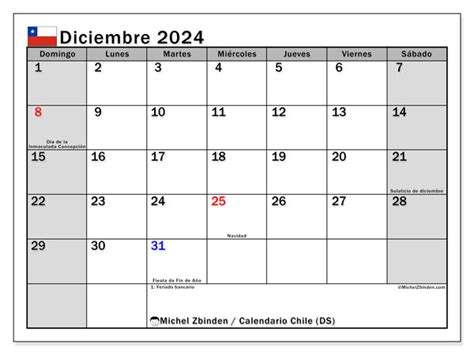 Calendario Diciembre 2024 Chile Ds Michel Zbinden Cl