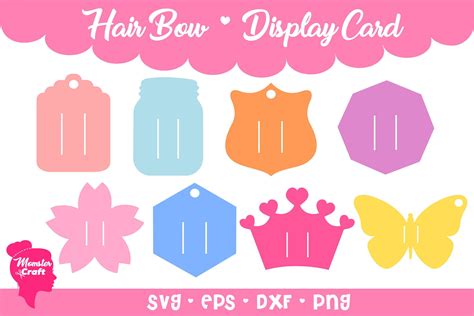 11 Bow Card Svg Bow Display Card Hair Clip Card Dxf Bow Card