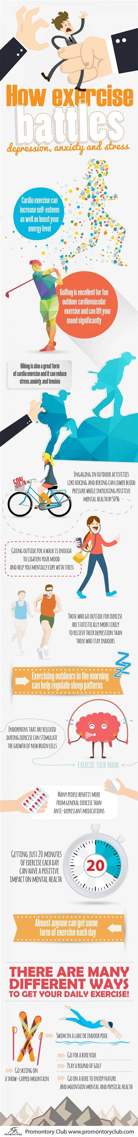 Exercise Can Get Rid Of Depression Anxiety And Stress 21 Infographics About Anxiety And How