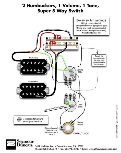 All single coil and split coils: Dual Humbucker W 1 Vol And Tone Youtube With Guitar Wiring ...