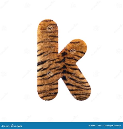 Tiger Letter K Small 3d Feline Fur Font Suitable For Safari