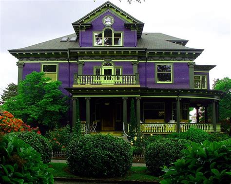 Purple House Green Exterior House Colors Purple Home Exterior House