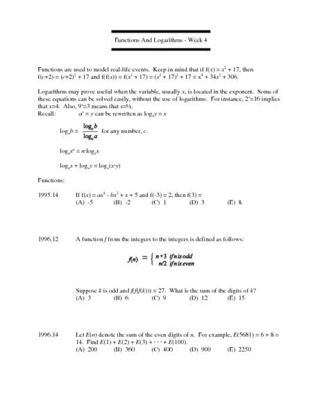 Functions And Logarithms Lesson Plan For 10th 12th Grade Lesson Planet