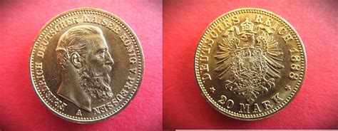 Preussen 20 Mark 1888 A Friedrich Iii Preußen Drei Kaiser Jahr