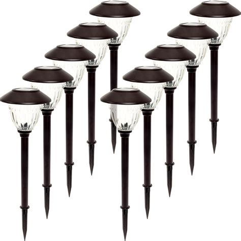 Energizer New Stainless Steel Led Solar Stake Path Light Set 10 Pack