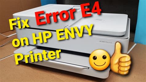 Hp Envy Printer Error E4 Paper Jam How To Fix 6055 6455 6458 Youtube