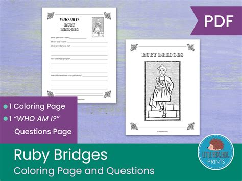 Ruby Bridges Coloring Page and Worksheets - Etsy