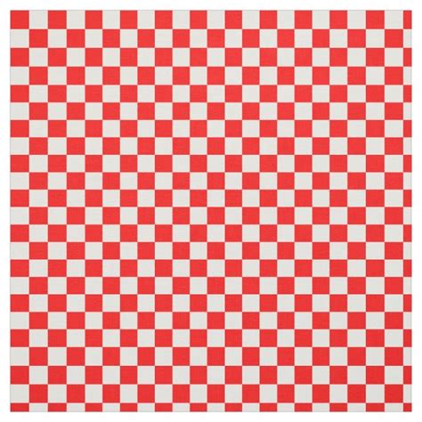 Red And White Checkerboard Pattern Fabric