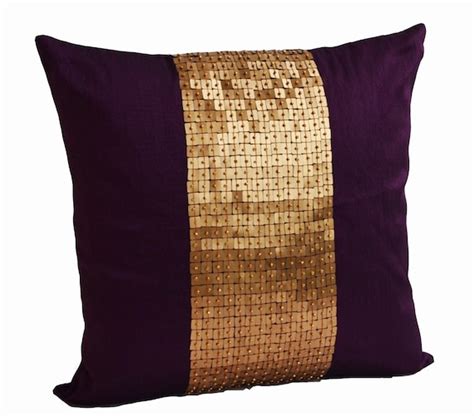 Decorative Throw Pillows Purple Gold Color Block In Silk