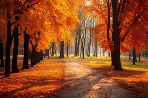 Premium Ai Image Beautiful Autumn Landscape With Trees And Colorful