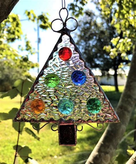 Stained Glass Christmas Tree Last One Etsy Uk Stained Glass