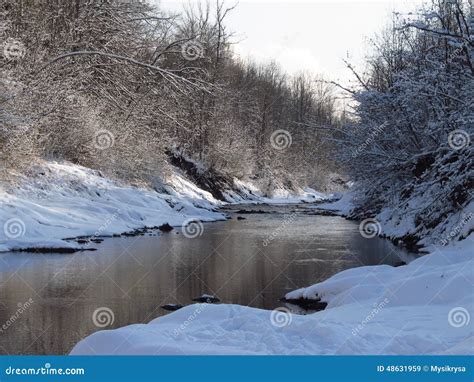Calm Winter Stock Image Image Of Flowing Outdoor Branch 48631959