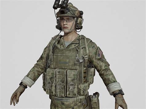 3d Model Us Army Soldier Vr Ar Low Poly Cgtrader