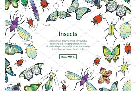 Vector Hand Drawn Insects Background How To Draw Hands Hand Drawn