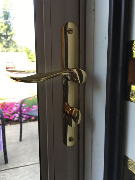 Pella Storm Door Hardware With Curved Handle And Mortise Lock Brass Ebay
