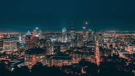 4k Timelapse Sequence Of Montreal Quebec Canada The Skyline By Night