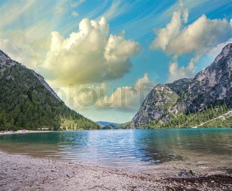 Beautiful Lake With Crystal Clear Stock Photo Colourbox