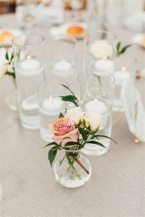 Bud Vase With Dainty Roses Nh Wedding Wedding Florist Wedding Centerpieces Floral Wedding