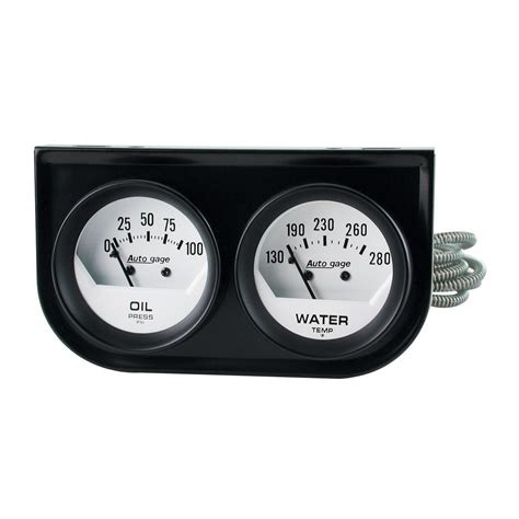 Autometer White Dial With Black Bezel 2 116in Oil Pressure And Water