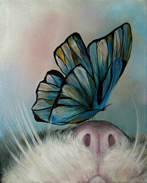 Cat And Butterfly Digital Art By Megan Morris