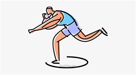 Athlete About To Throw The Shot Put Royalty Free Vector Shot Put