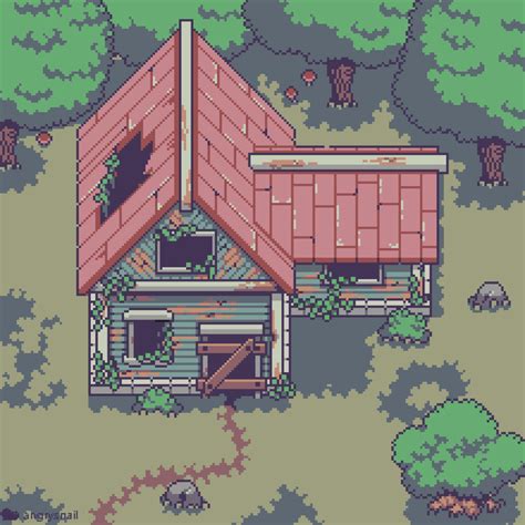 Abandoned House In The Woods Pixelart Game Design Pixel Life Pixel