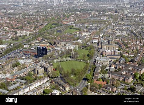 Aerial High Level Oblique View North East Of Turnham Green Chiswick And