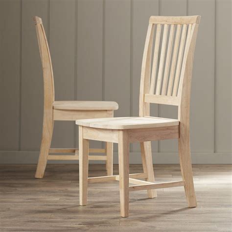 Lynn Solid Wood Slat Back Side Chair In Unfinished Wood Chair Design