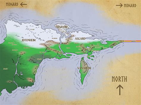 Map Of Asgard Jotunheim Nidavellir And Vanaheim By Spearhafoc On
