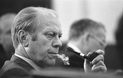 File President Gerald R Ford At A Meeting Following The Assassinations