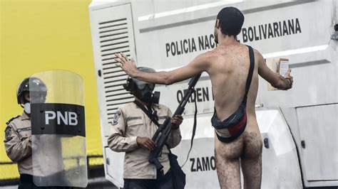 The Naked Protestor Exposing Venezuelas Dictator
