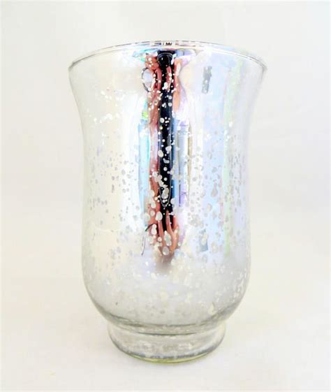 Art Deco Silver Mercury Glass Vase Austrian Speckled Mirror Etsy Uk