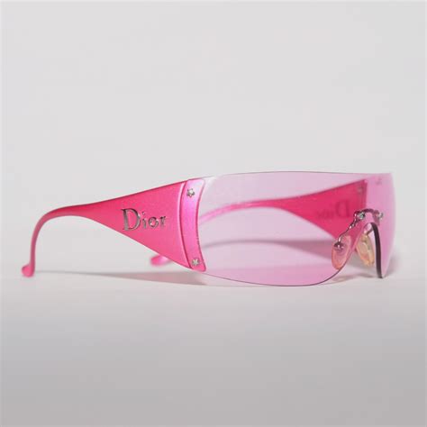 Y2k Rimless Pink Christian Dior Shield Sunglasses Depop Glasses