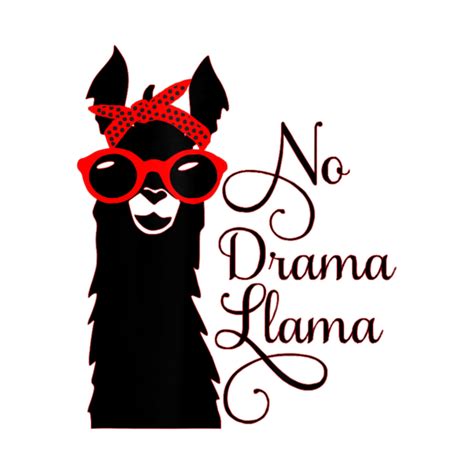 No Drama Llama T Shirt Cute Lama Sunglasses No Drama Llama T Shirt