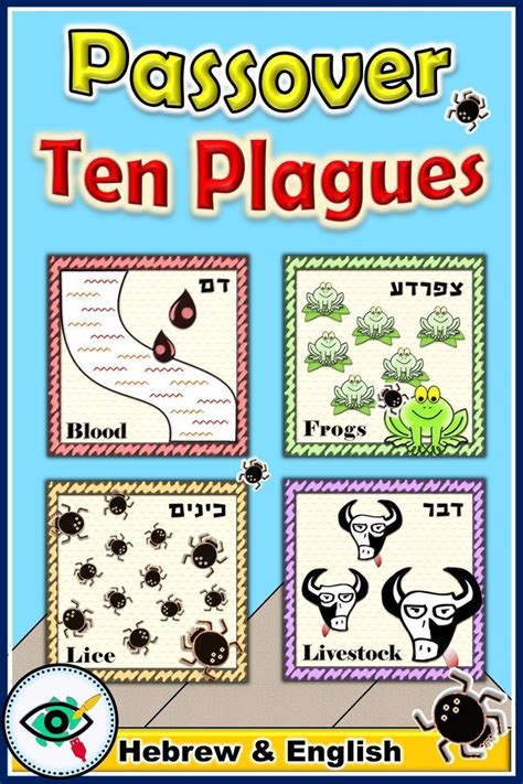 Ten Plagues Posters For Passover Class Decoration Or Cards For Your