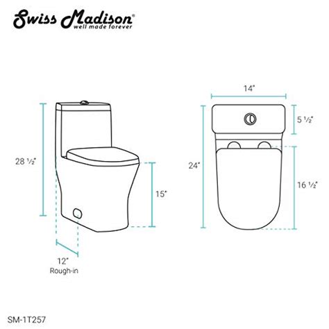 Swiss Madison Sm 1t257 Sublime Ii Compact 24 Length One Piece Toilet