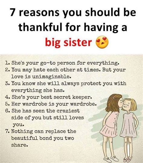 7 Reasons You Should Be Thankful For Having A Big Sister Quote Sister Sister Quotes Quote Of The
