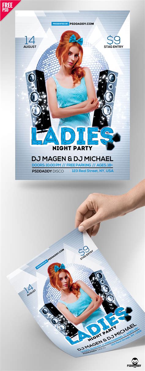 So here is cocktail party flyer psd, designed to promote music event, such as a luxury party, ladies night, live concert, music festival, dj party and other kind of special parties. Download Ladies Night Flyer Free PSD | PsdDaddy.com