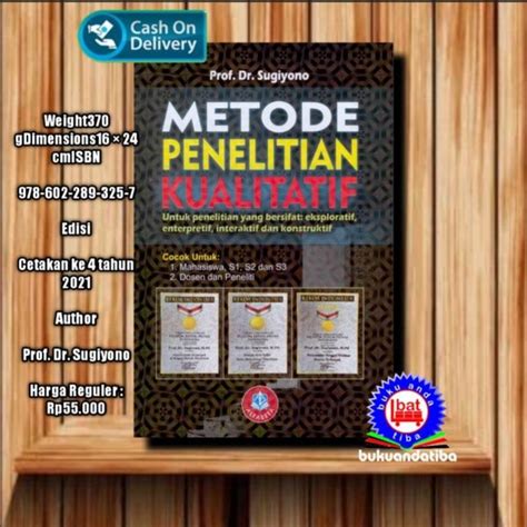 Jual Buku METODE PENELITIAN KUALITATIF Prof Dr Sugiyono Di Lapak