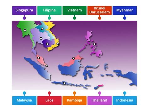 Peta Negara Anggota Asean Diagrama Marcado